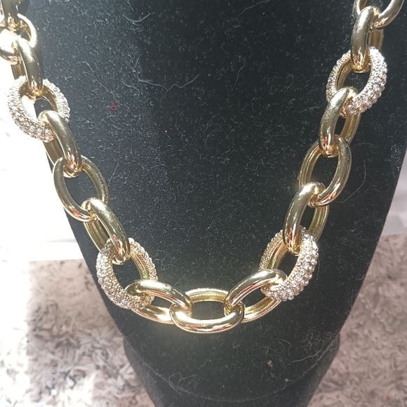 22inches Gold Pave Diamond Chain Necklace - Picture 1 of 5